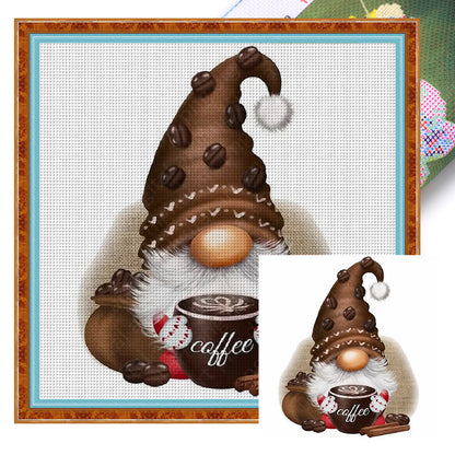 Coffee Gnome - 11CT Stamped Cross Stitch 40*40CM