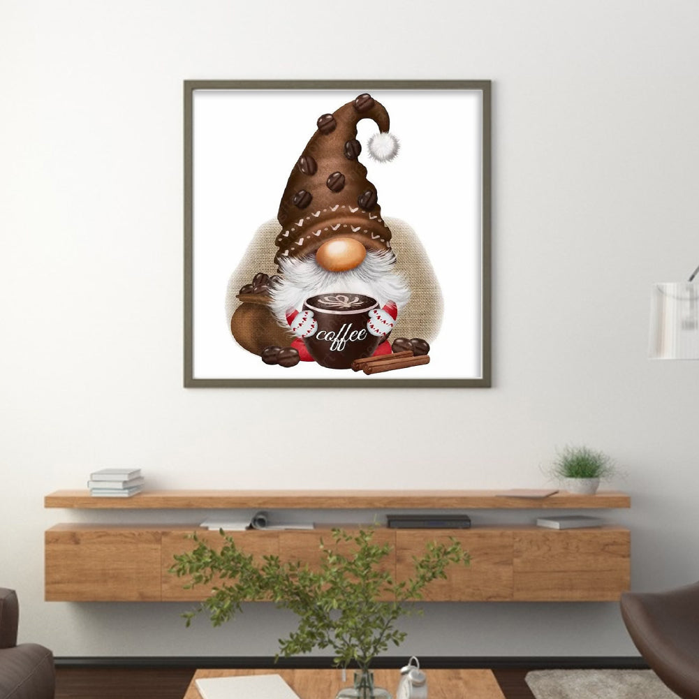Coffee Gnome - 11CT Stamped Cross Stitch 40*40CM