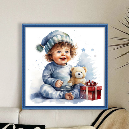 Christmas Cute Baby - 11CT Stamped Cross Stitch 45*45CM