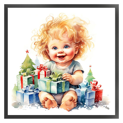 Christmas Cute Baby - 11CT Stamped Cross Stitch 45*45CM