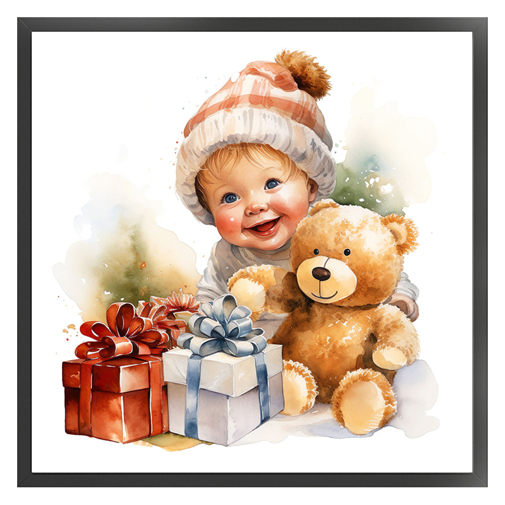 Christmas Cute Baby - 11CT Stamped Cross Stitch 45*45CM