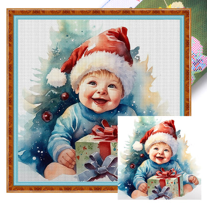 Christmas Cute Baby - 11CT Stamped Cross Stitch 45*45CM