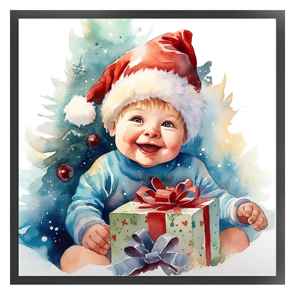 Christmas Cute Baby - 11CT Stamped Cross Stitch 45*45CM