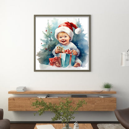 Christmas Cute Baby - 11CT Stamped Cross Stitch 45*45CM