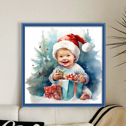 Christmas Cute Baby - 11CT Stamped Cross Stitch 45*45CM