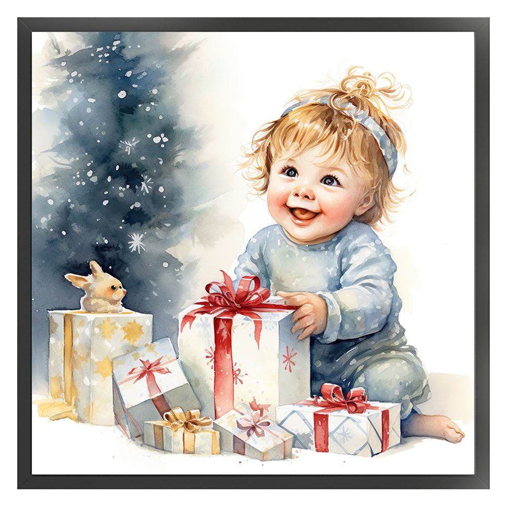 Christmas Cute Baby - 11CT Stamped Cross Stitch 45*45CM