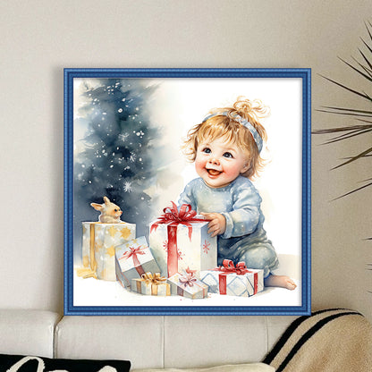 Christmas Cute Baby - 11CT Stamped Cross Stitch 45*45CM