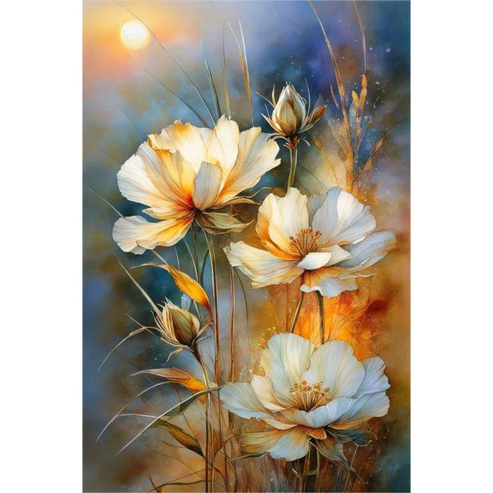 Orange Flower - Full Round Drill Diamond Painting 40*60CM