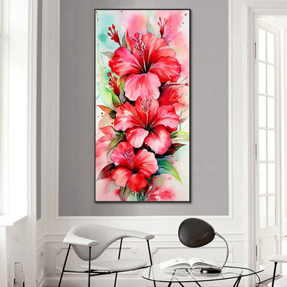 Hibiscus - Full Round Drill Diamond Painting 40*80CM