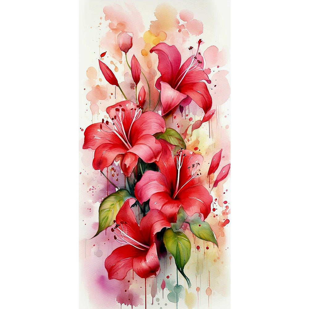 Hibiscus - Full Round Drill Diamond Painting 40*80CM