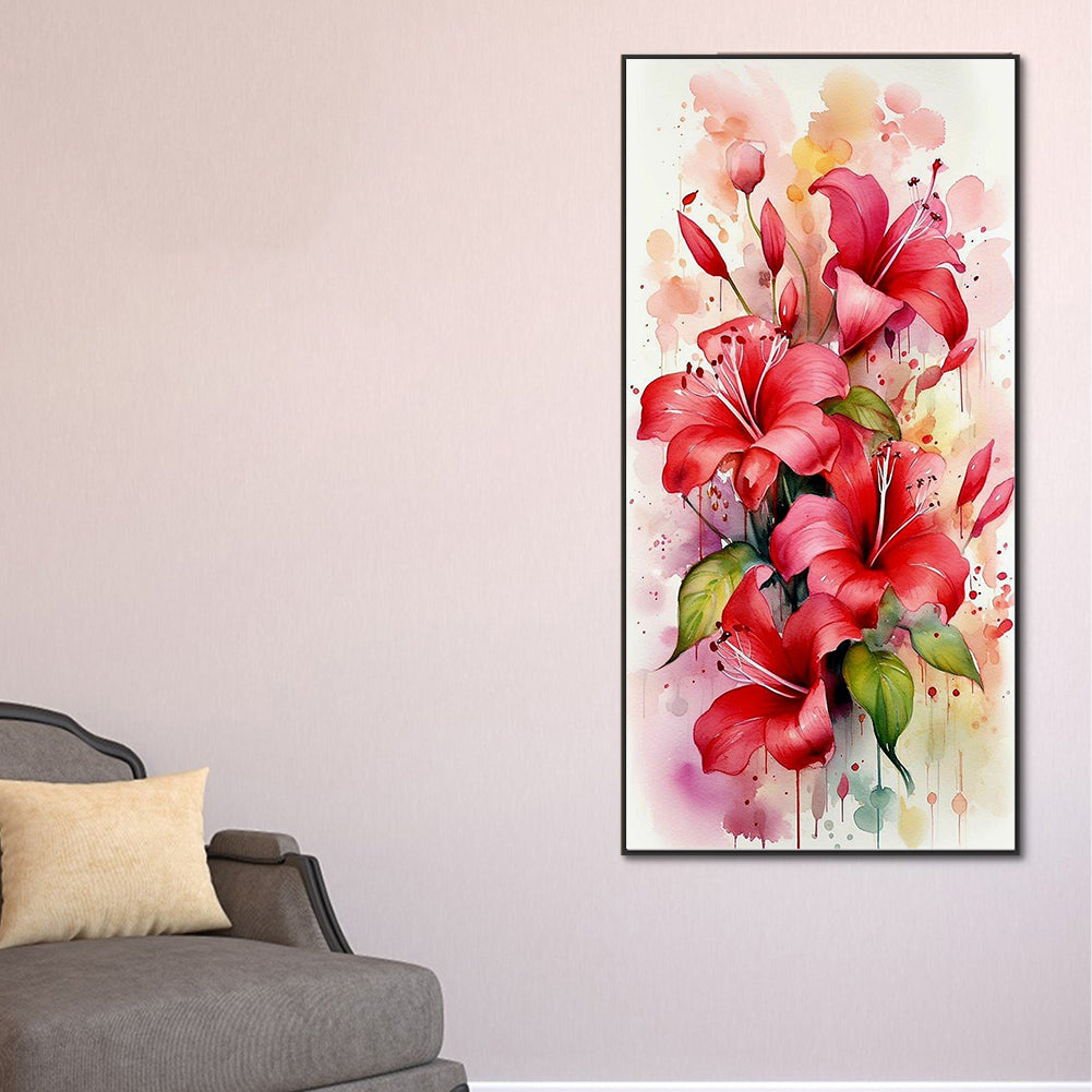 Hibiscus - Full Round Drill Diamond Painting 40*80CM