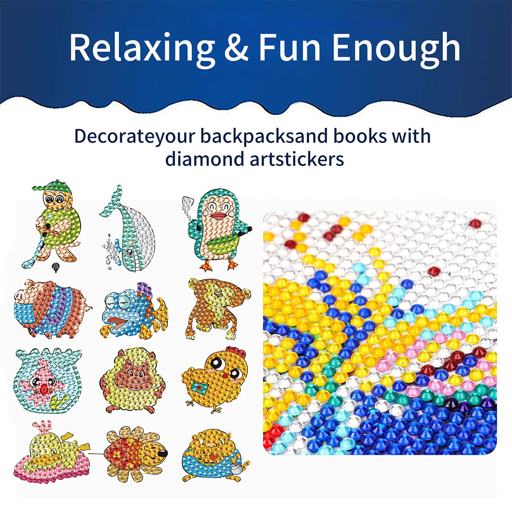 43 PCS Diamond Painting Sticker Gem Sticker for Boy Gift (Dolphin Duck Pig)