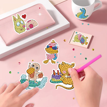 43pcs 5D Diamond Painting Stickers Kits for Kids,Animal Diamond Painting Sticke
