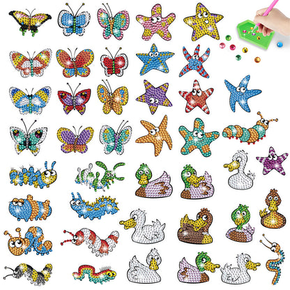 42 PCS Diamond Painting Sticker Gem Sticker for Boy Gift (Butterfly Starfish)