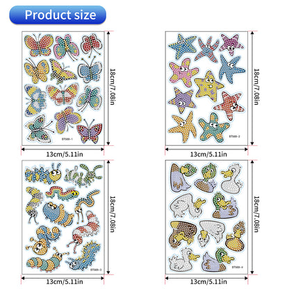 42 PCS Diamond Painting Sticker Gem Sticker for Boy Gift (Butterfly Starfish)