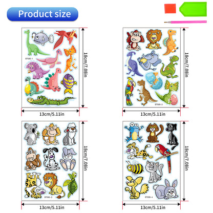 38 PCS Diamond Painting Sticker Gem Sticker for Boy Gift (Dinosaur Bee Turtle)