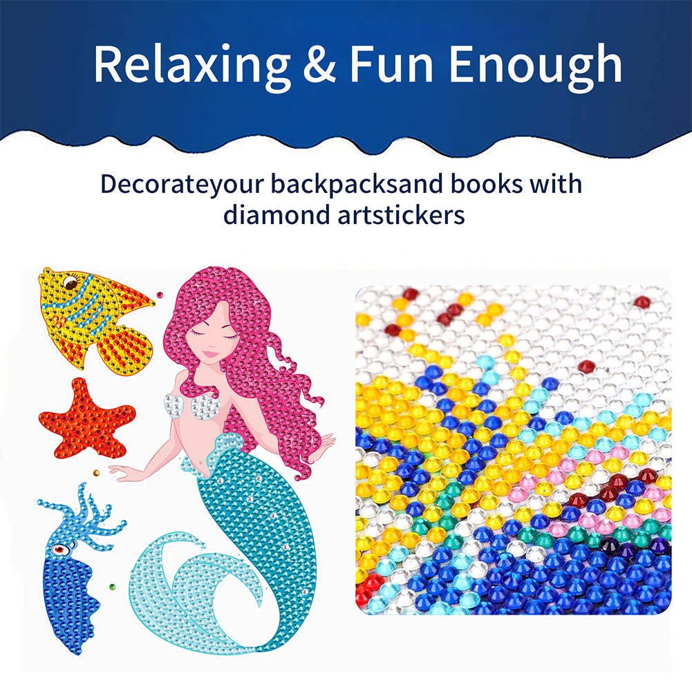 47 PCS Gem Sticker Art Craft Dolphin Diamond Painting Sticker for Boy Girls Gift