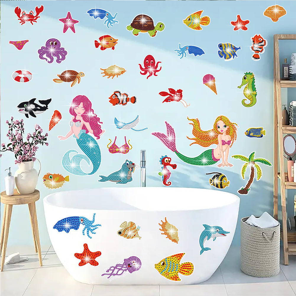 47 PCS Gem Sticker Art Craft Dolphin Diamond Painting Sticker for Boy Girls Gift