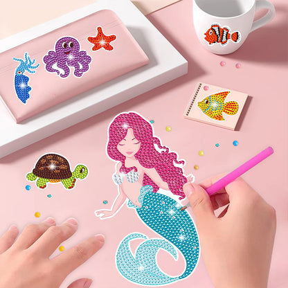 47 PCS Gem Sticker Art Craft Dolphin Diamond Painting Sticker for Boy Girls Gift