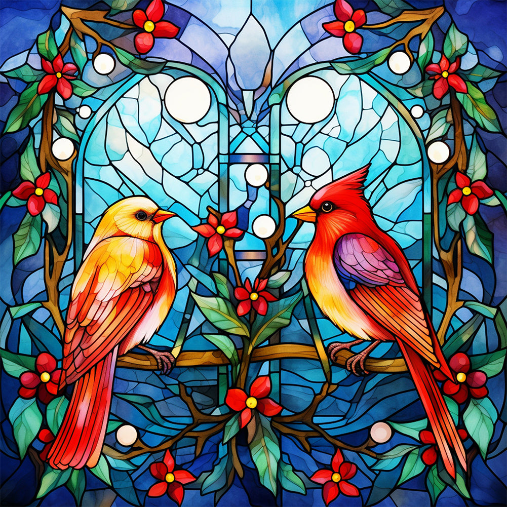 Pair Of Cardinals - Full Square Drill Diamond Painting 40*40CM