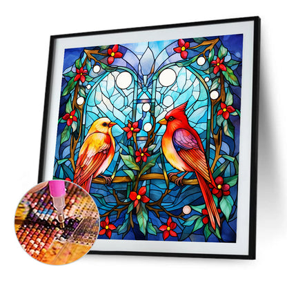 Pair Of Cardinals - Full Square Drill Diamond Painting 40*40CM