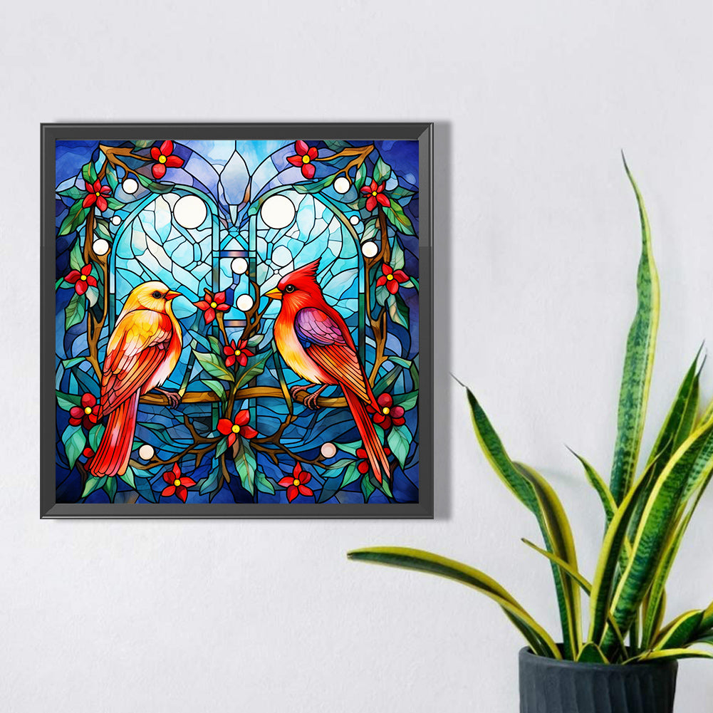 Pair Of Cardinals - Full Square Drill Diamond Painting 40*40CM