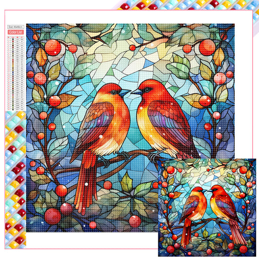 Pair Of Cardinals - Full Square Drill Diamond Painting 40*70CM