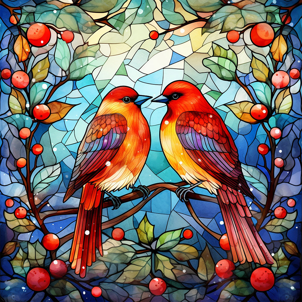 Pair Of Cardinals - Full Square Drill Diamond Painting 40*70CM