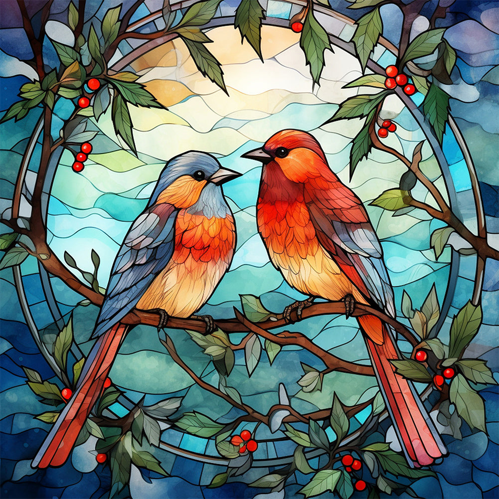 Pair Of Cardinals - Full Square Drill Diamond Painting 40*40CM