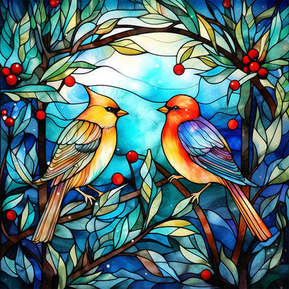 Pair Of Cardinals - Full Square Drill Diamond Painting 40*40CM