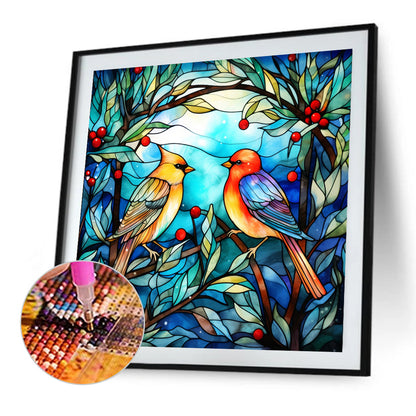 Pair Of Cardinals - Full Square Drill Diamond Painting 40*40CM