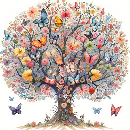 Butterfly Tree - Full Round Drill Diamond Painting 40*40CM