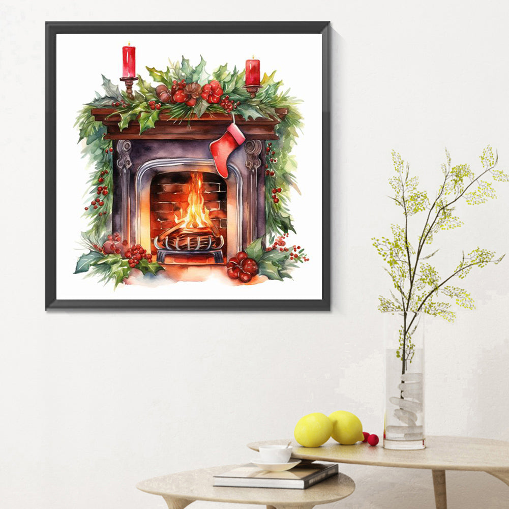 Fireplace - Full Round Drill Diamond Painting 30*30CM