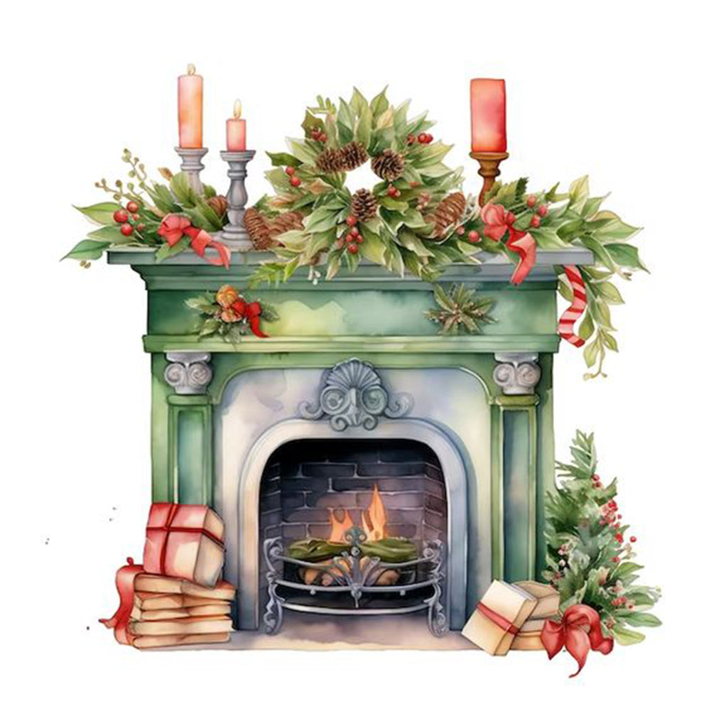 Fireplace - Full Round Drill Diamond Painting 30*30CM