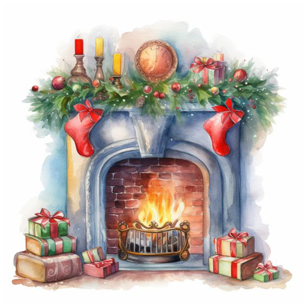 Fireplace - Full Round Drill Diamond Painting 30*30CM