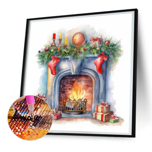 Fireplace - Full Round Drill Diamond Painting 30*30CM