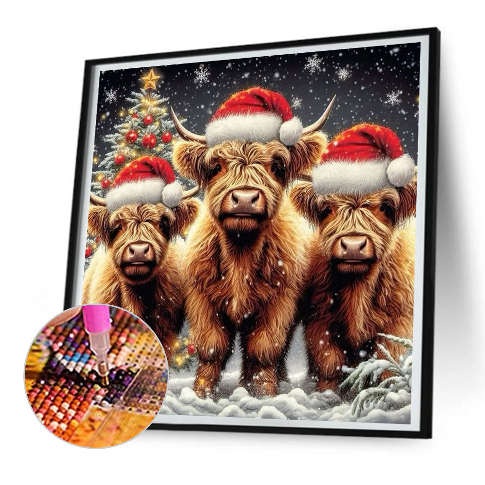 Christmas Yak - Full Round Drill Diamond Painting 30*30CM