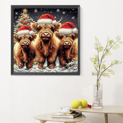 Christmas Yak - Full Round Drill Diamond Painting 30*30CM