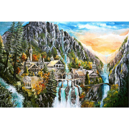 Landscape Castle - Full Round Drill Diamond Painting 60*40CM