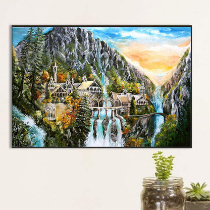 Landscape Castle - Full Round Drill Diamond Painting 60*40CM