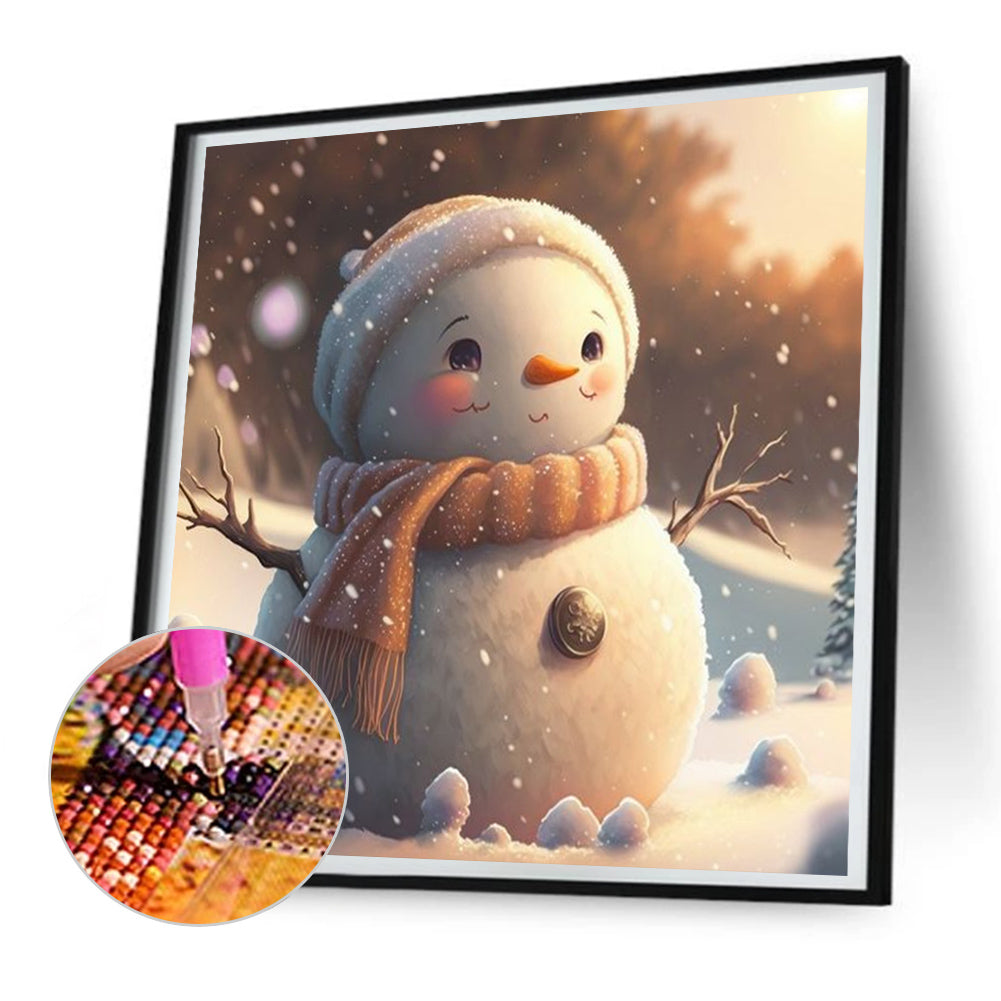 Snowman - Full Round Drill Diamond Painting 30*30CM