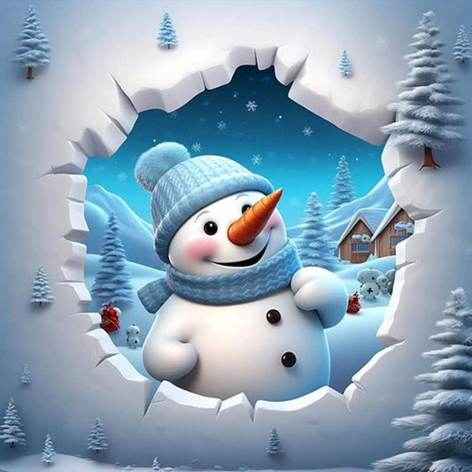 Snowman - Full Round Drill Diamond Painting 30*30CM