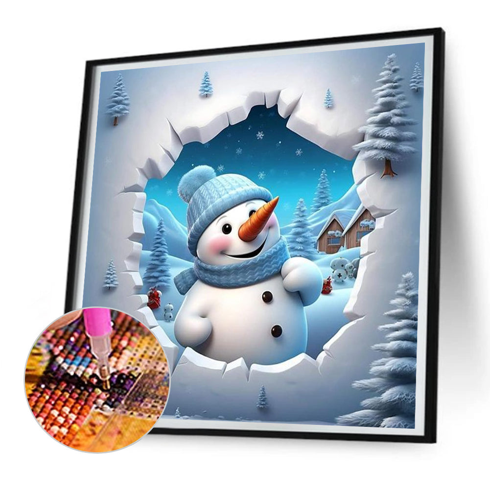 Snowman - Full Round Drill Diamond Painting 30*30CM