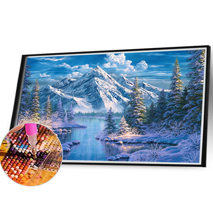 Snow Mountain Scenery - Full Square Drill Diamond Painting 40*30CM