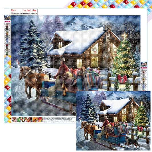 Snow Scene - Full Square Drill Diamond Painting 50*40CM