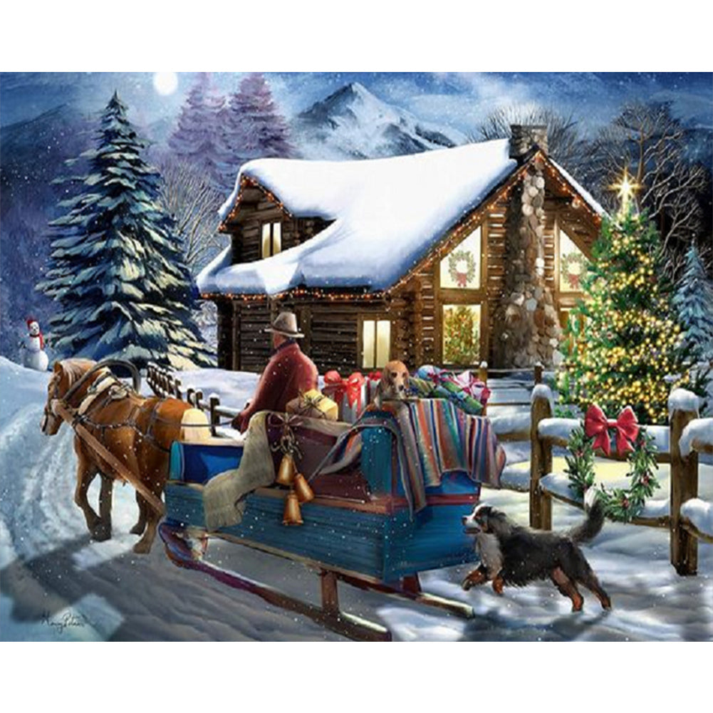 Snow Scene - Full Square Drill Diamond Painting 50*40CM