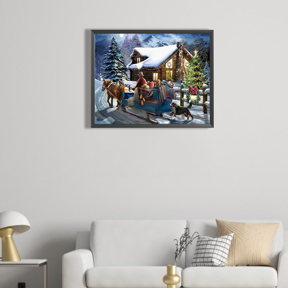 Snow Scene - Full Square Drill Diamond Painting 50*40CM