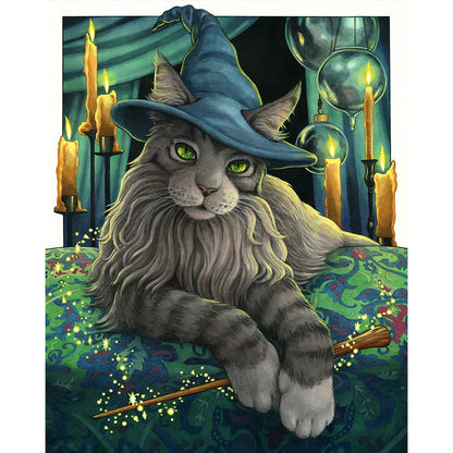 Witch Cat - Full Square Drill Diamond Painting 40*50CM