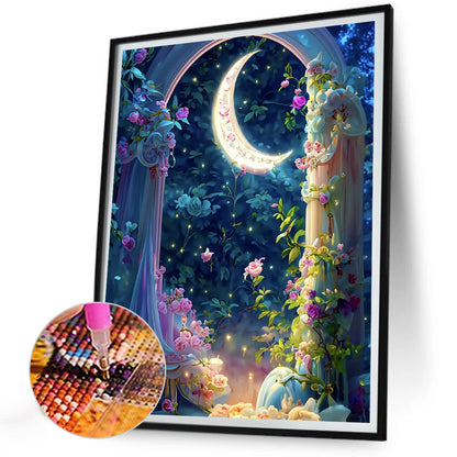 Flower Moonlight - Full AB Round Drill Diamond Painting 30*40CM