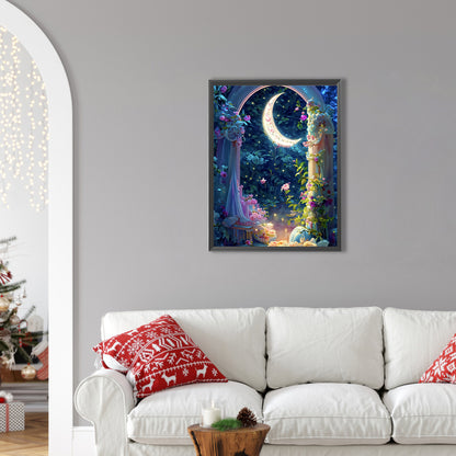 Flower Moonlight - Full AB Round Drill Diamond Painting 30*40CM